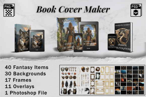 Download Fantasy Book Cover Maker Kit - Book cover Collection