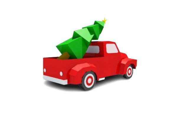 Download Christmas Truck 3D Paper Sculpture Craft - Craft Collection