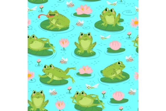 Download Frog Seamless Pattern. Repeating Cute - Repeating Collection