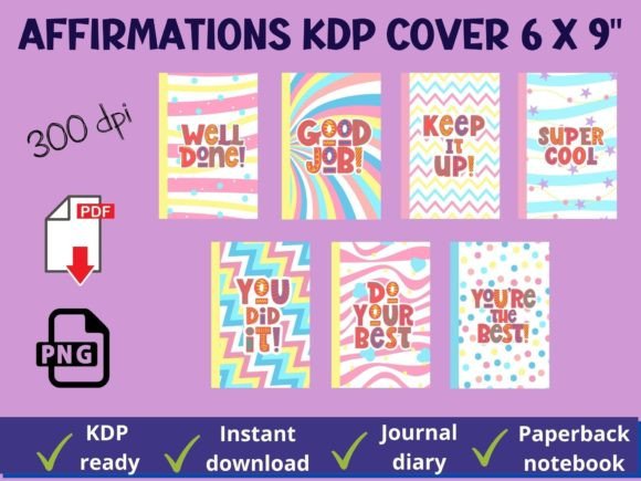 Download Affirmation Book Cover Template Design - Premium Bundle