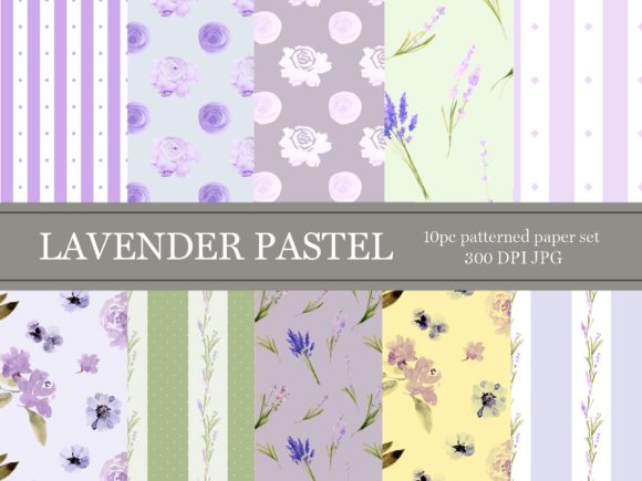Download Lavender and Rose Repeating Pattern Set - Repeating Collection