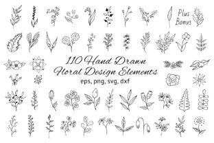 Download 110 Hand Drawn Floral Design Elements - Floral design elements Collection