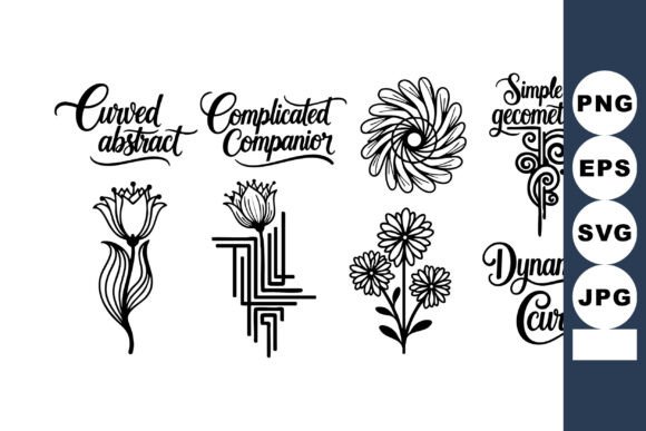 Download Abstract Floral Design Elements with Cur - Floral design elements Collection