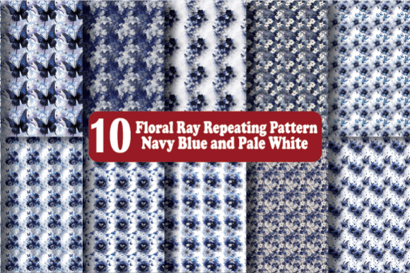 Download Floral Ray Repeating Pattern Navy Blue - Repeating Collection
