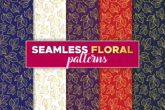Download Floral Seamless Golden Patterns Bundle - Golden patterns Collection